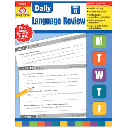 Evan-Moor Daily Language Review Teachers Edition Book, Grade 8 2798